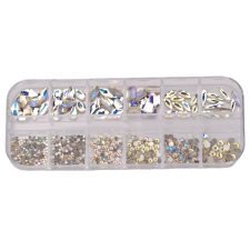 Crystal Moonlight klaasist kristallide mix karbis ss3-ss12- kogus 1500tk (Karp on katki!)