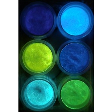 Pimedas helendavate pigmendite komplekt 6 tükki