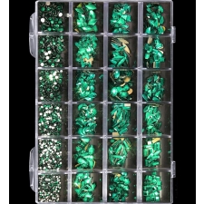 Eeltellimisega suur karp 24-auguga klaasist kristalle "Emerald" koos vahapliiatsiga (tarneaeg 7-10 tööpäeva)