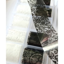 Pitsmustritega küünefooliumite komplekt karbis