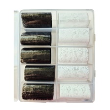 Pitsmustritega küünefooliumite komplekt karbis 